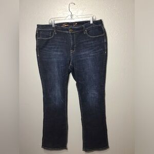 SEVEN 7 JEANS Women’s Size 18 Boot Cut Wash Embroidered Pockets Blue Denim Dark